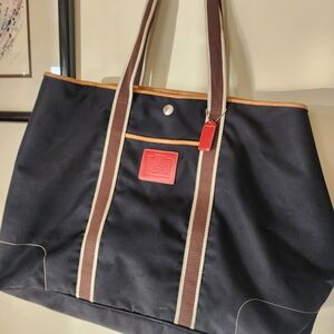 Coach Hampton Bag with Red and Brown Accents